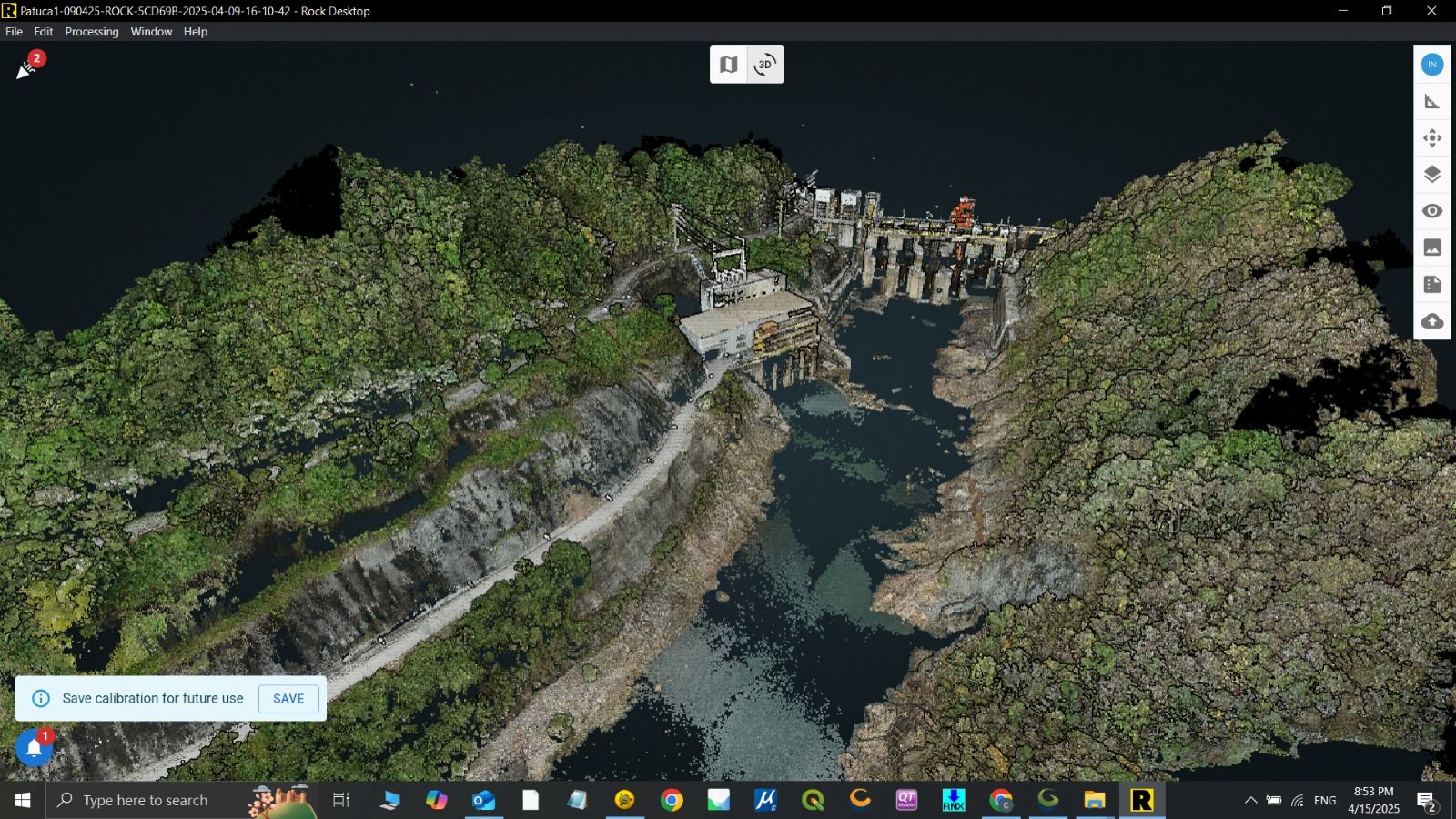 Inspección submarina en canal de desfogue, batimetria, topografía y escaneo LIDAR, en Represa Hidroeléctrica Patuca III. Proyecto en alianza con DISTECH e INTERMARIS.