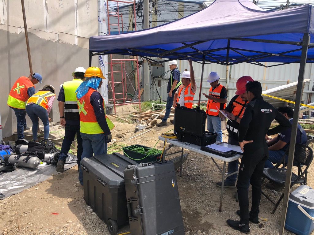 Inspección submarina estructural de tanque de agua cisterna en importante empresa embotelladora en San Pedro Sula.